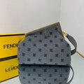 Fendi FIRST Medium Bag Blue flannel bag with embroidery 8BP127 - Default Title - View 1
