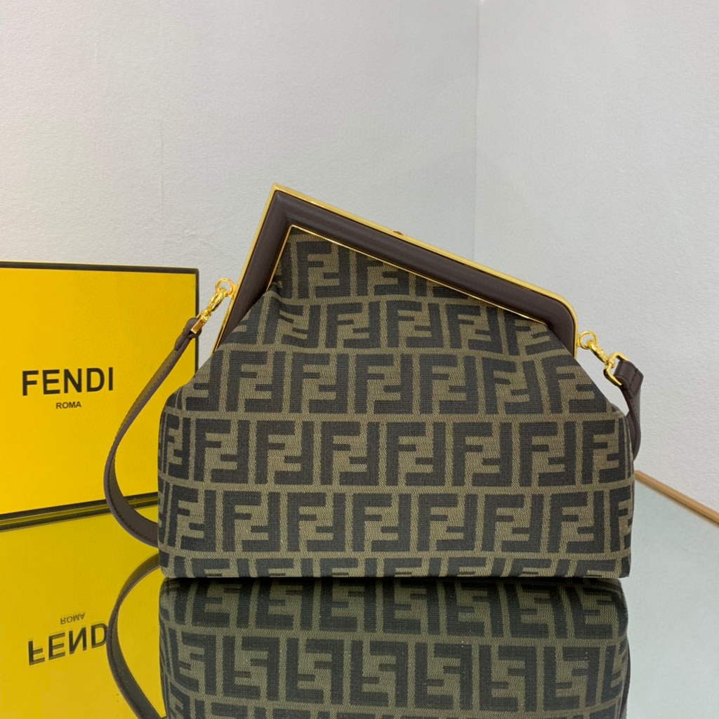Fendi FIRST Medium Bag Dark Green FF bag 8BP127