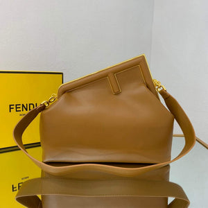 Fendi FIRST Medium Bag Tan Leather 8BP127 - Default Title - View 1
