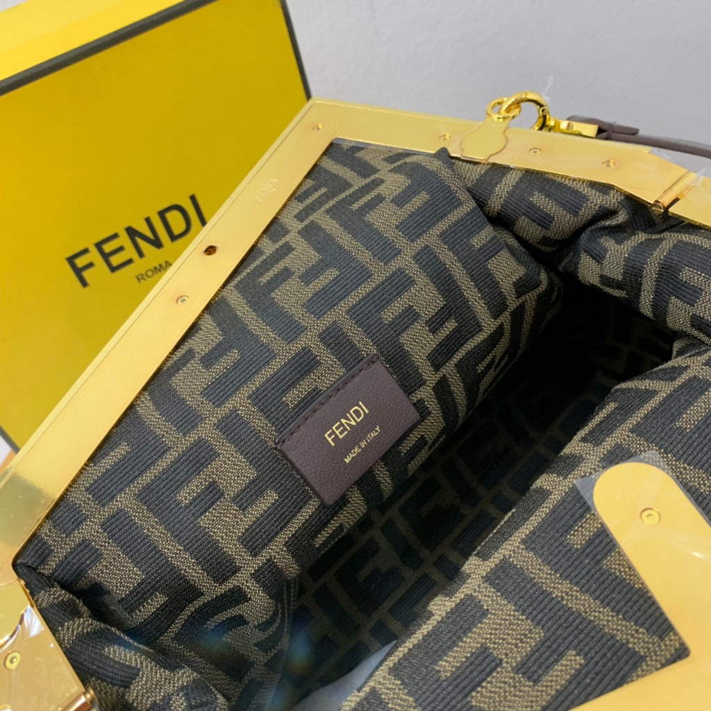 Fendi FIRST Medium Bag Dark Brown Leather 8BP127
