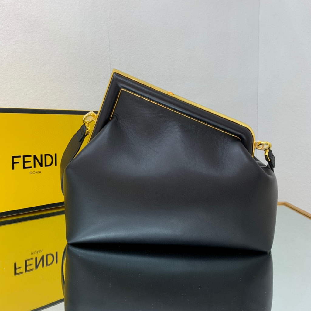 Fendi FIRST Medium Bag Black Leather 8BP127