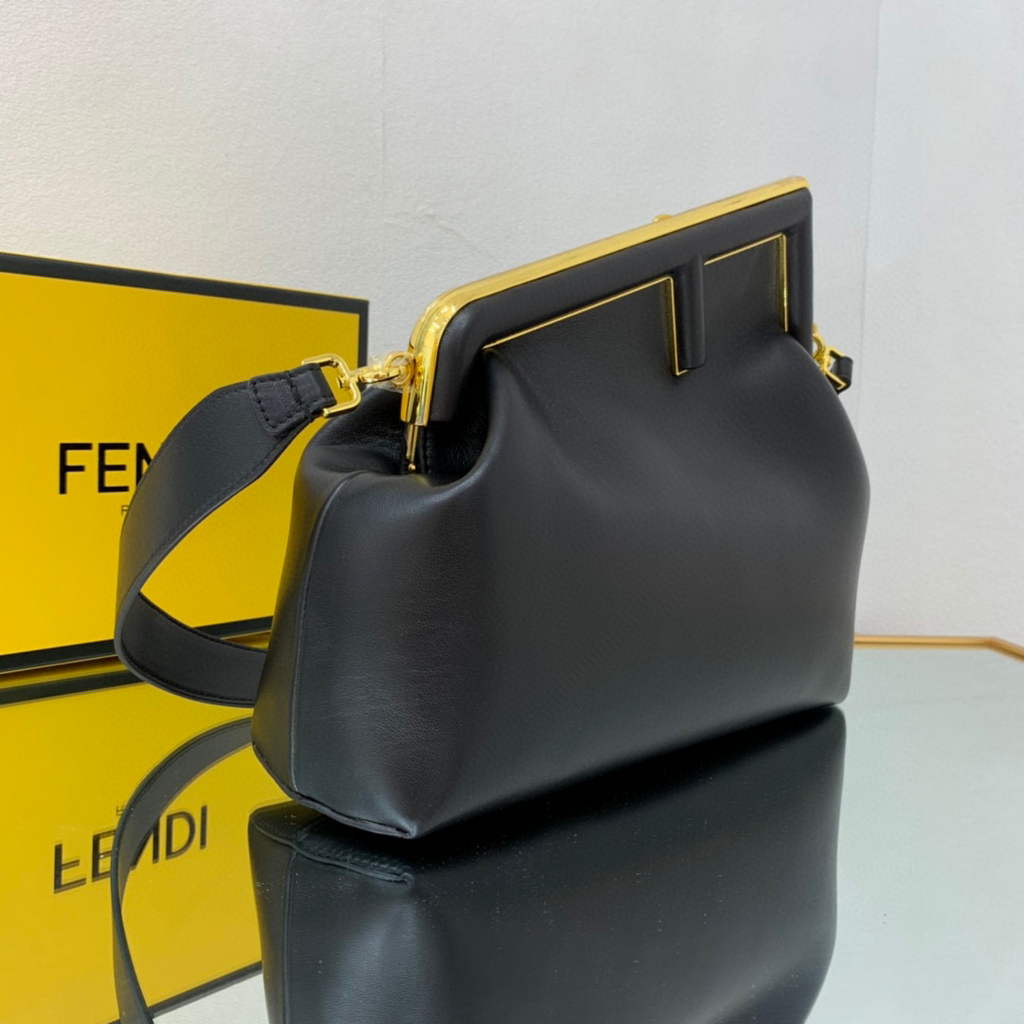 Fendi FIRST Medium Bag Black Leather 8BP127