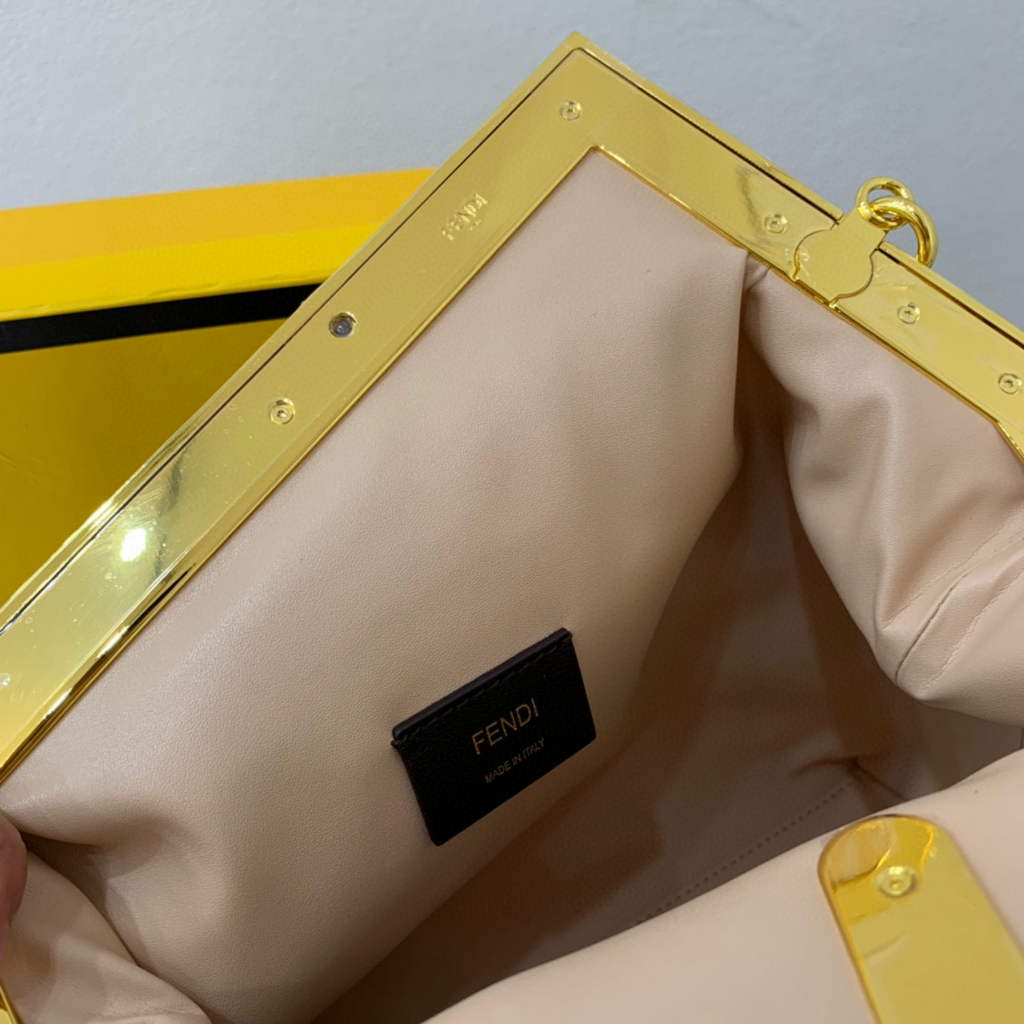 Fendi FIRST Medium Bag Beige flannel bag with embroidery  8BP127