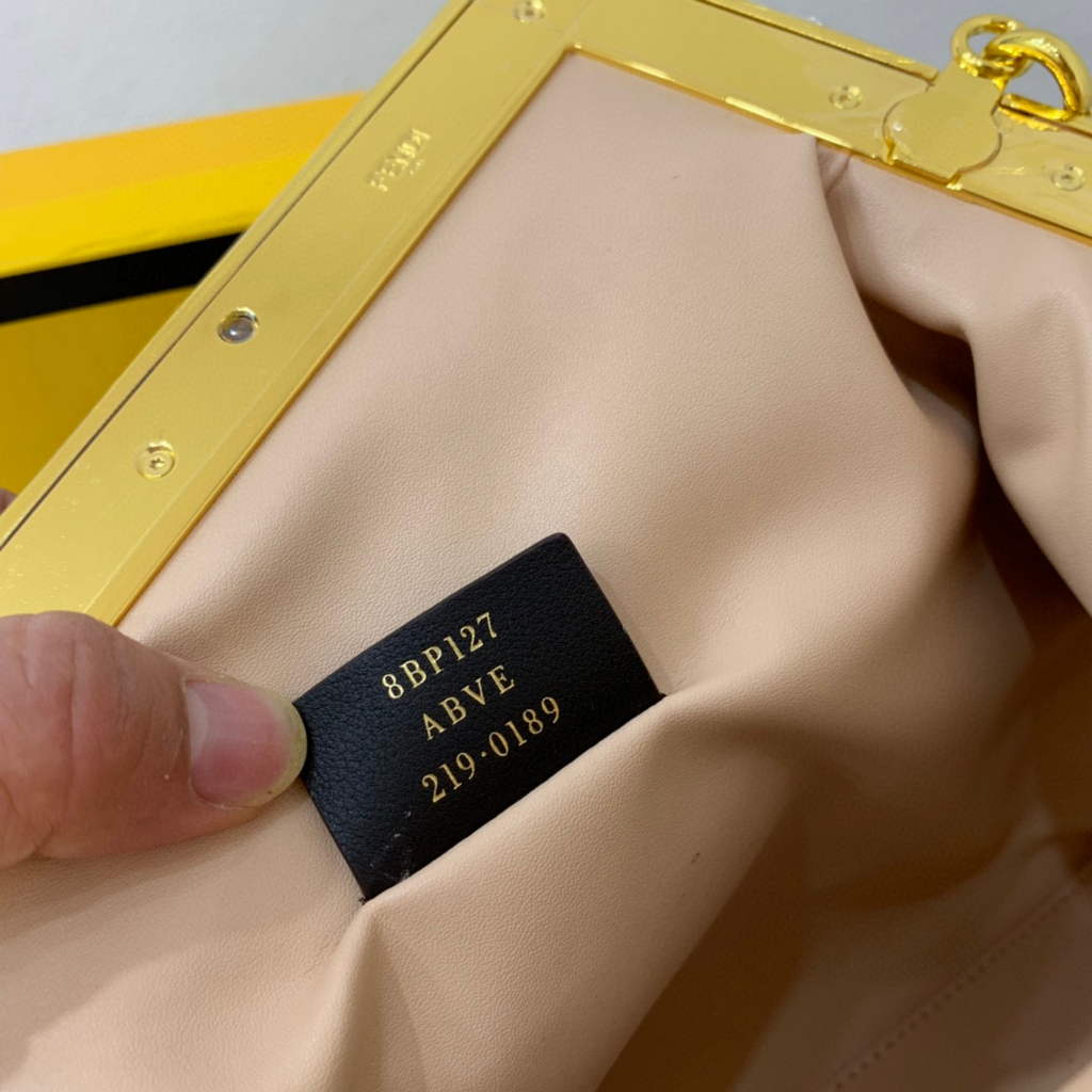 Fendi FIRST Medium Bag Beige flannel bag with embroidery  8BP127