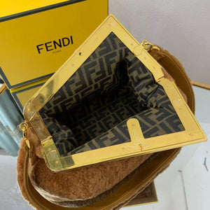 Fendi First Medium Sheepskin Bag 8BP127 Brown - Default Title - View 6