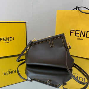 Fendi FIRST Small Bag 8BP129 Dark Brown Leather - Default Title - View 1