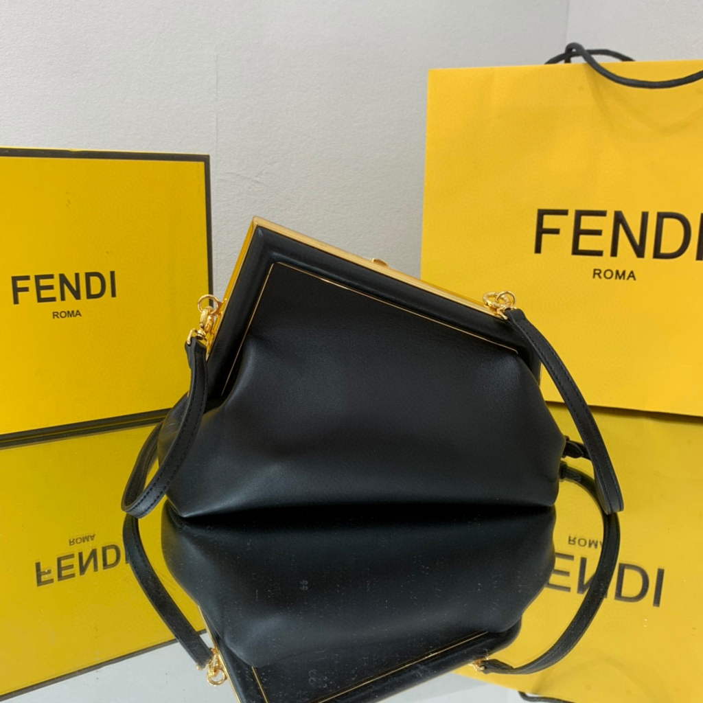 Fendi FIRST Small Bag 8BP129 Black Leather
