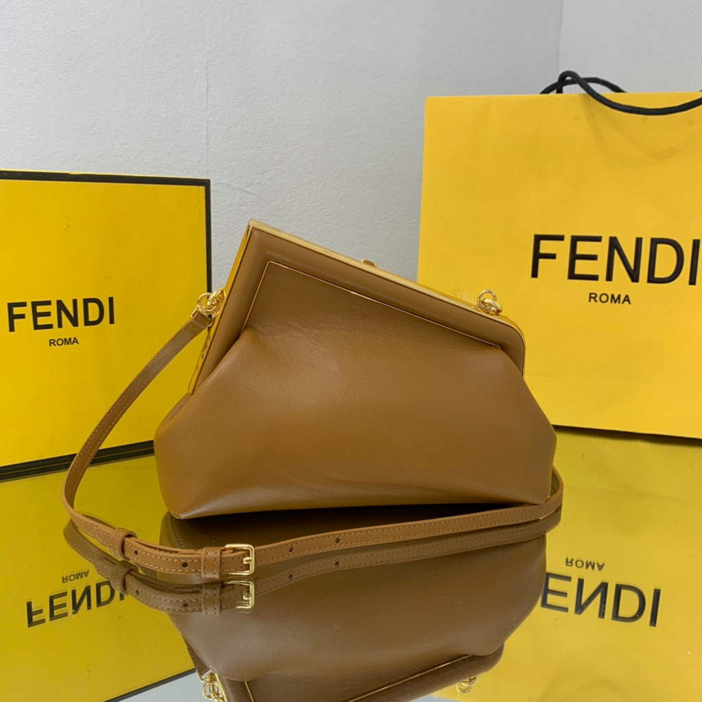 Fendi FIRST Small Bag 8BP129 Leather Brown