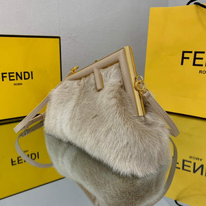 Fendi FIRST Small Bag Fox fur Bag 8BP129 Apricot - Default Title - View 4