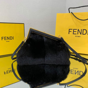 Fendi FIRST Small Bag  Fox fur 8BP129 Black - Default Title - View 2