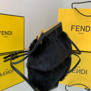 Fendi FIRST Small Bag  Fox fur 8BP129 Black - Default Title - View 3