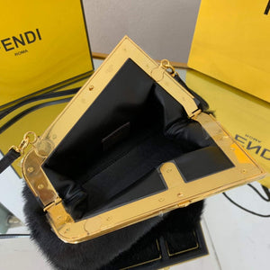 Fendi FIRST Small Bag  Fox fur 8BP129 Black - Default Title - View 6