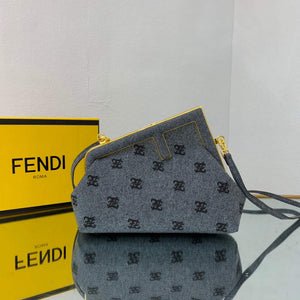 Fendi First Small flannel Bag 8BP129 Blue - Default Title - View 1