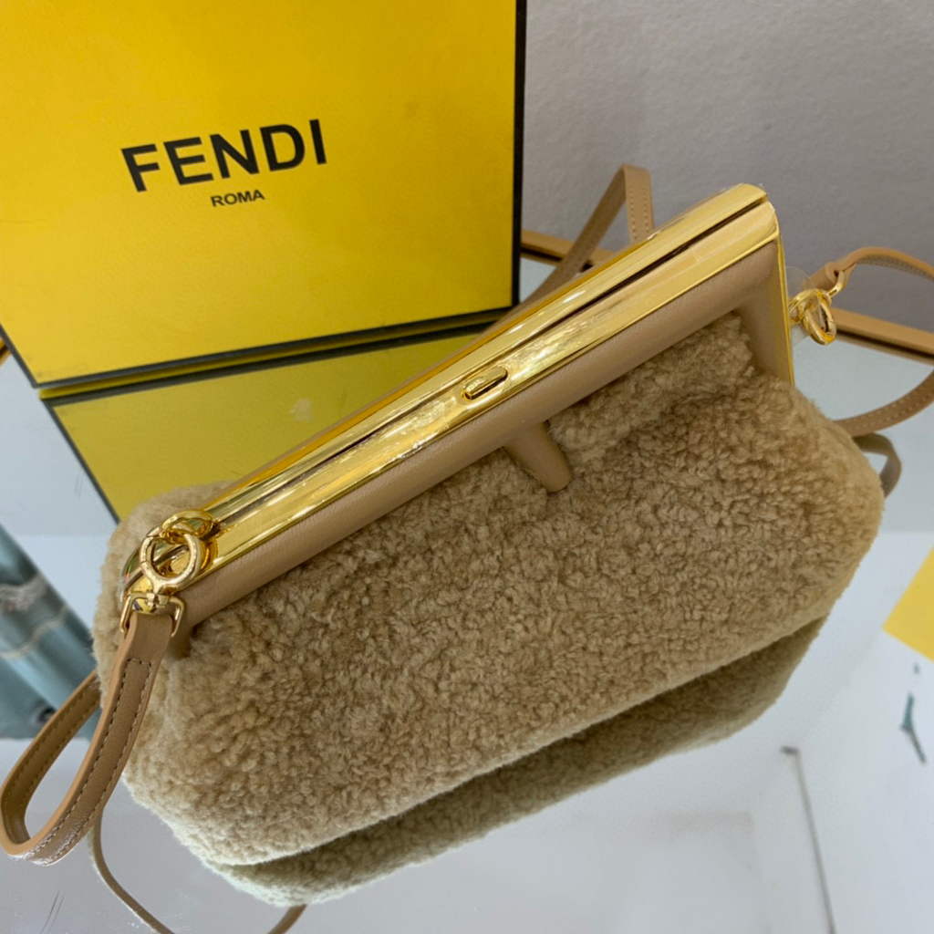 Fendi First Small Sheepskin Bag 8BP129 Tan