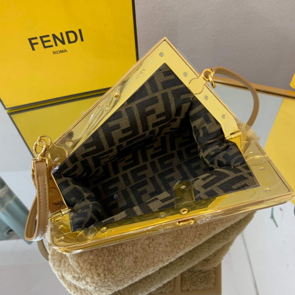Fendi First Small Sheepskin Bag 8BP129 Tan