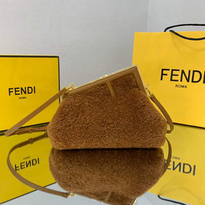 Fendi First Small Sheepskin Bag 8BP129 Brown - Default Title - View 1