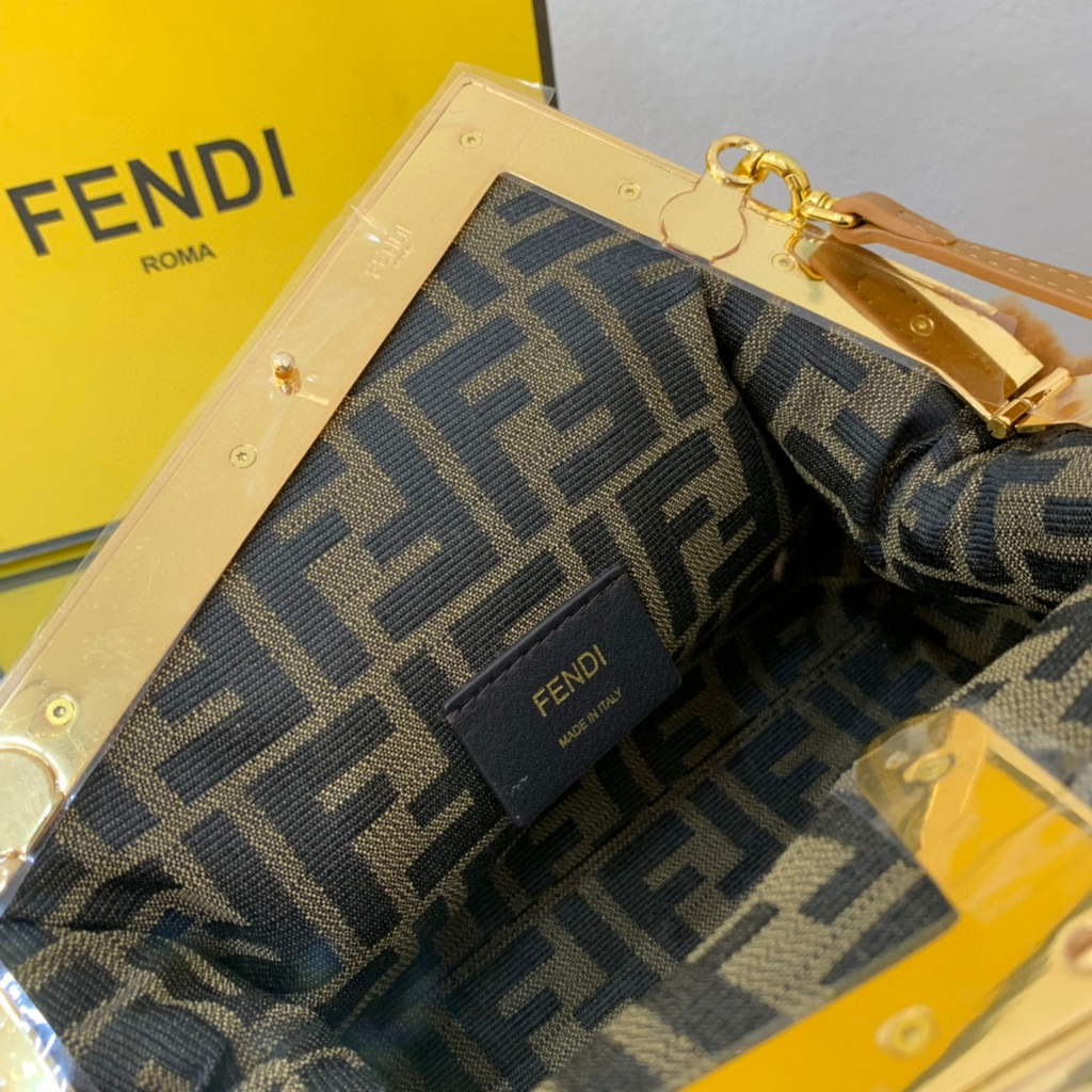Fendi First Small Sheepskin Bag 8BP129 Brown