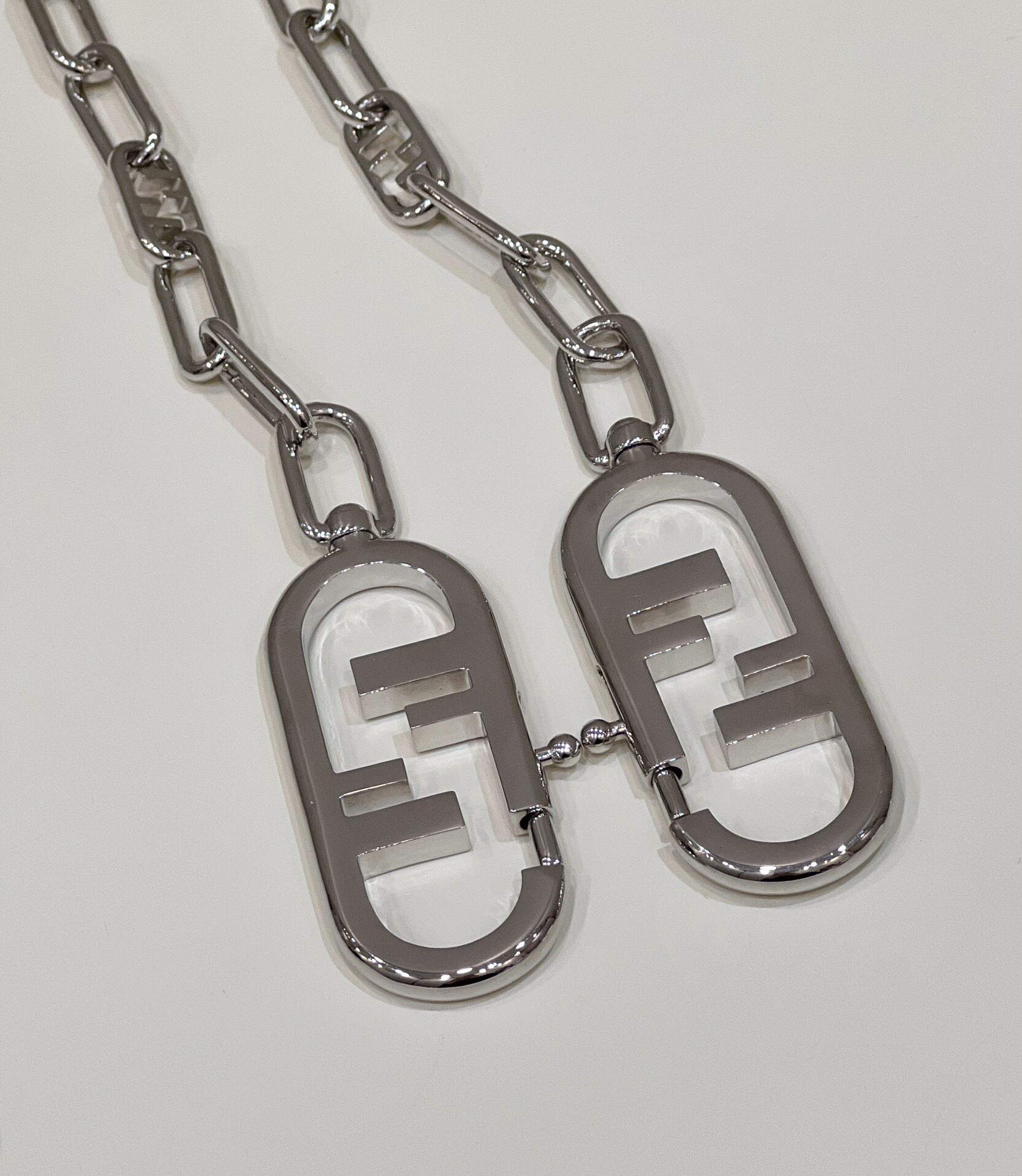 Fendi Handbag Custom metal chain Shoulder Strap F10053 Silvery