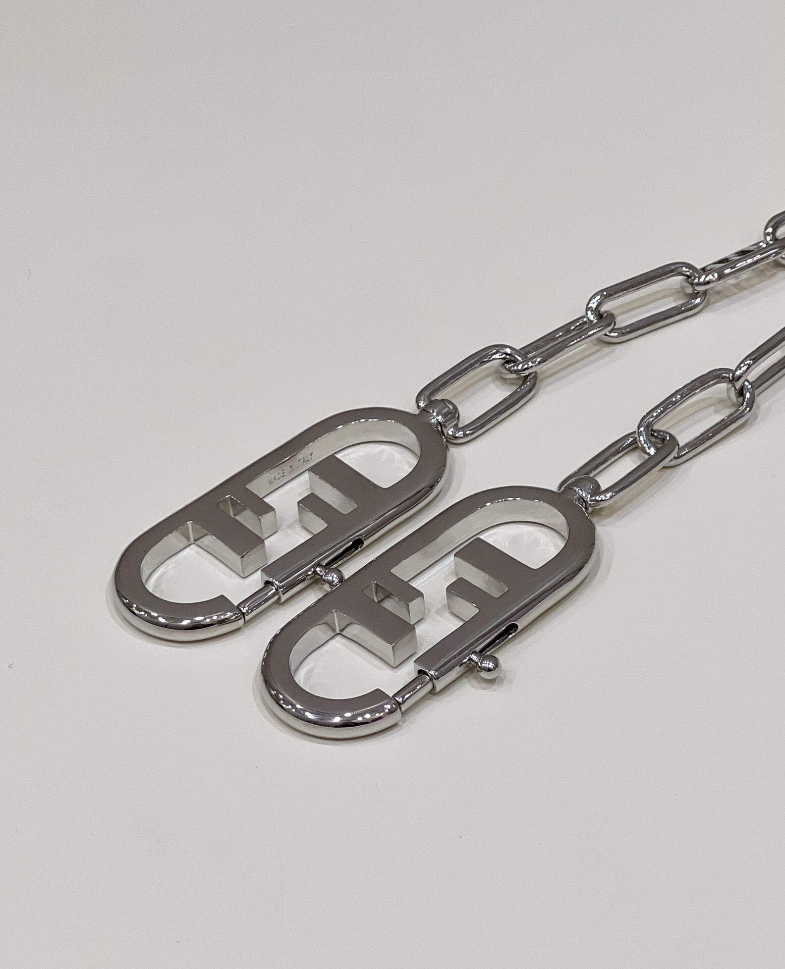 Fendi Handbag Custom metal chain Shoulder Strap F10053 Silvery - Default Title - View 9