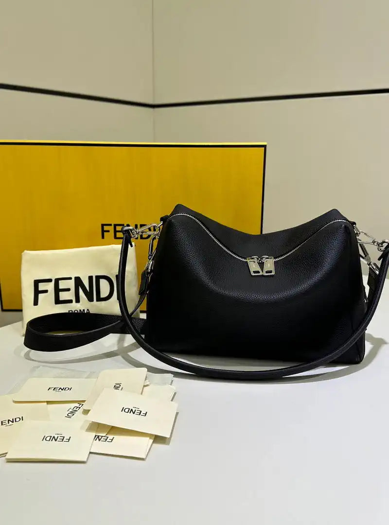 Fendi Lui Medium Black leather bag 7VA672
