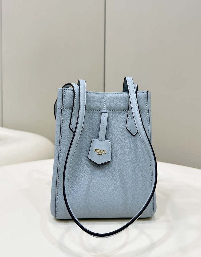 Fendi Mini Origami 8BS083 Blue leather mini bag that can be transformed 8626As