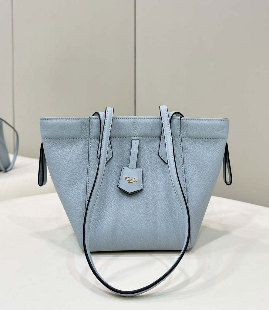 Fendi Mini Origami 8BS083 Blue leather mini bag that can be transformed 8626As