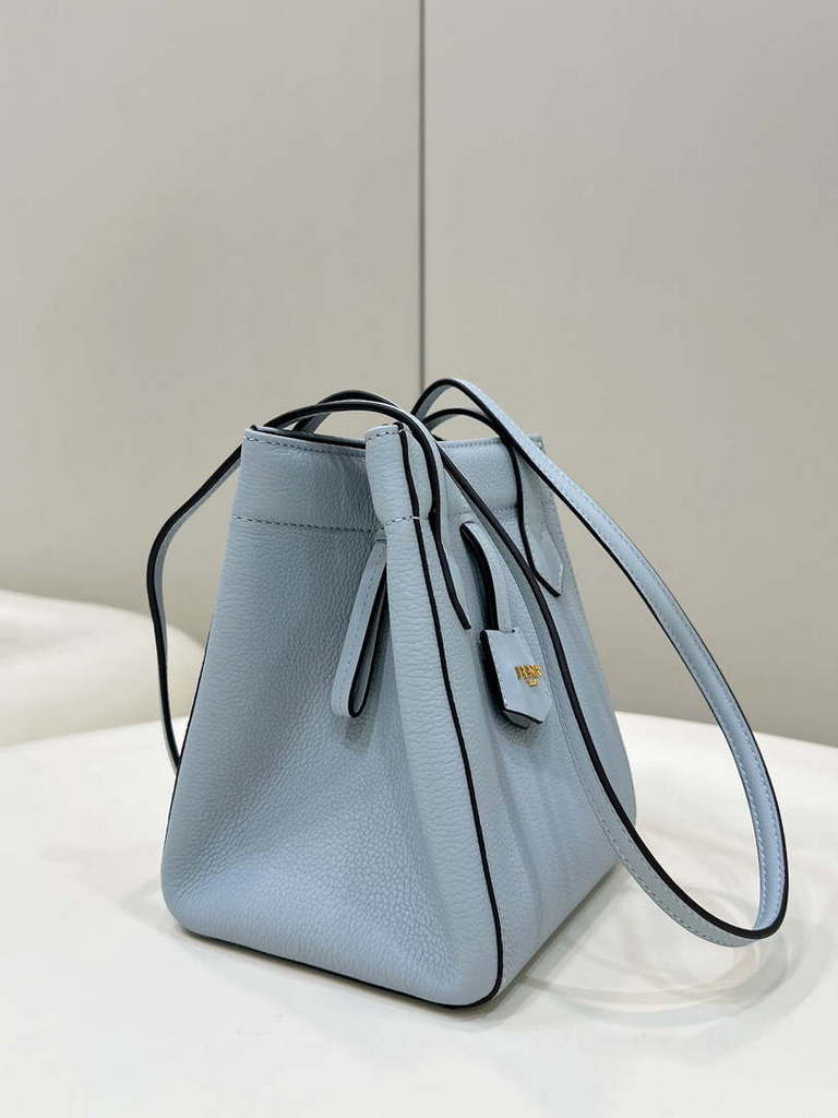 Fendi Mini Origami 8BS083 Blue leather mini bag that can be transformed 8626As