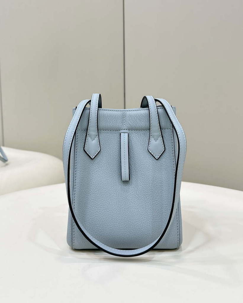Fendi Mini Origami 8BS083 Blue leather mini bag that can be transformed 8626As