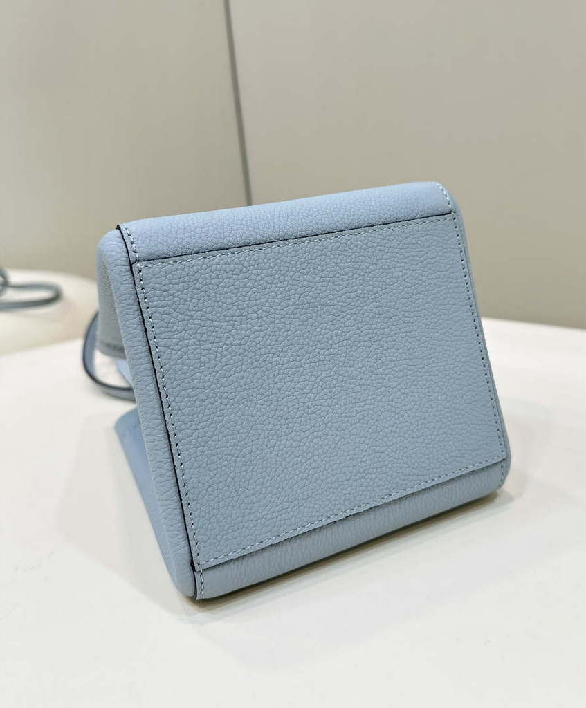 Fendi Mini Origami 8BS083 Blue leather mini bag that can be transformed 8626As