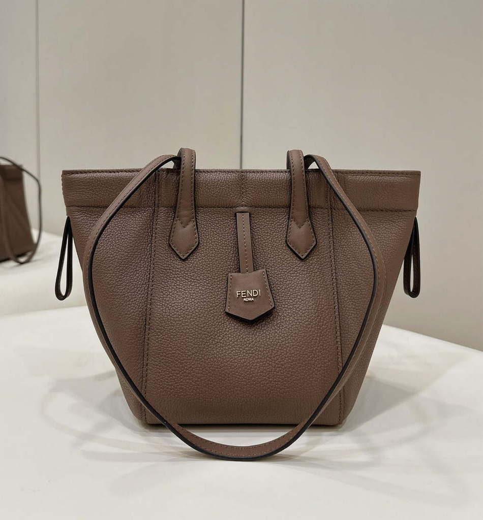 Fendi Mini Origami 8BS083 Brown leather mini bag that can be transformed 8626As