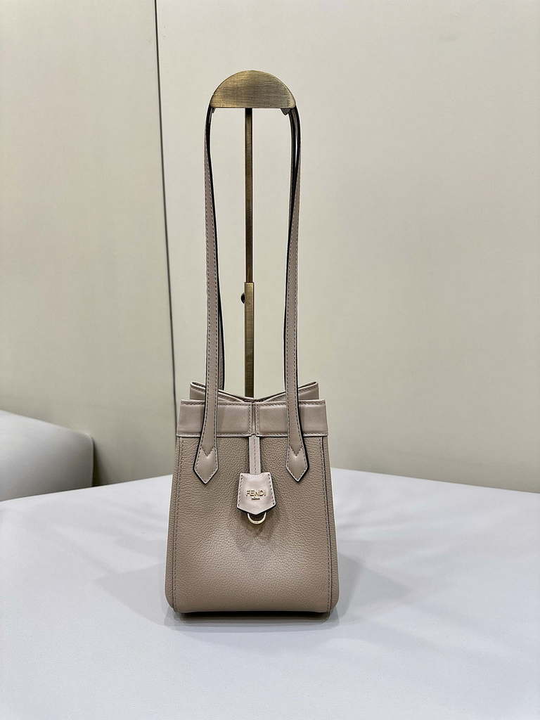 Fendi Mini Origami 8BS083 Dove gray leather mini bag that can be transformed 8626As