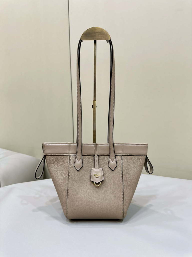 Fendi Mini Origami 8BS083 Dove gray leather mini bag that can be transformed 8626As