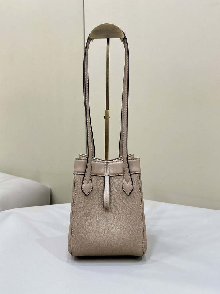 Fendi Mini Origami 8BS083 Dove gray leather mini bag that can be transformed 8626As