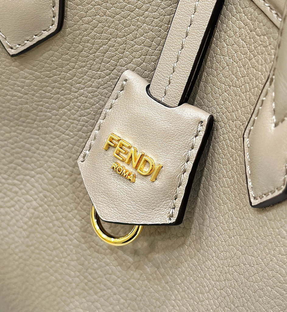 Fendi Mini Origami 8BS083 Dove gray leather mini bag that can be transformed 8626As