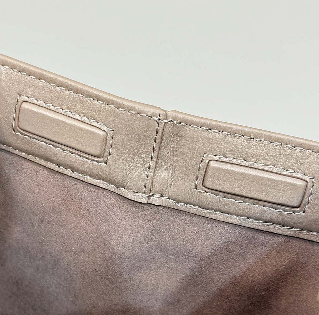 Fendi Mini Origami 8BS083 Dove gray leather mini bag that can be transformed 8626As