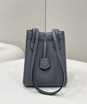 Fendi Mini Origami 8BS083 gray blue leather mini bag that can be transformed 8626As - Default Title - View 1