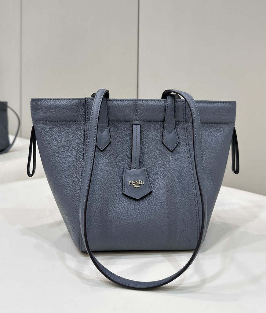 Fendi Mini Origami 8BS083 gray blue leather mini bag that can be transformed 8626As