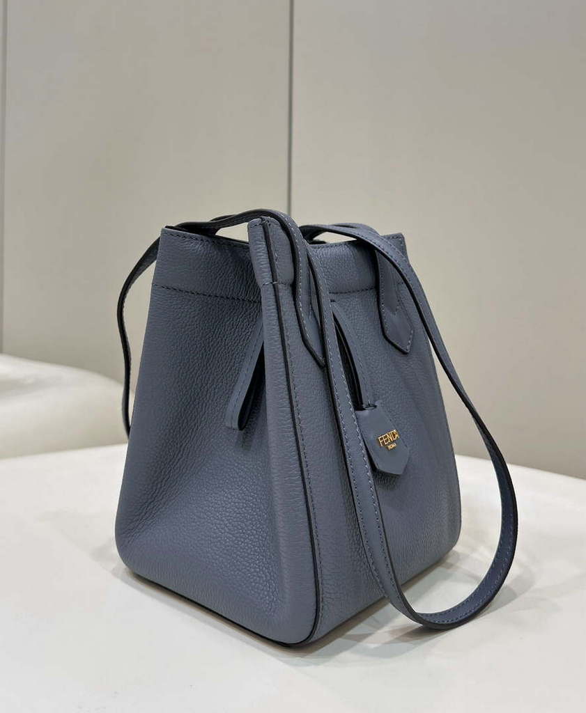 Fendi Mini Origami 8BS083 gray blue leather mini bag that can be transformed 8626As