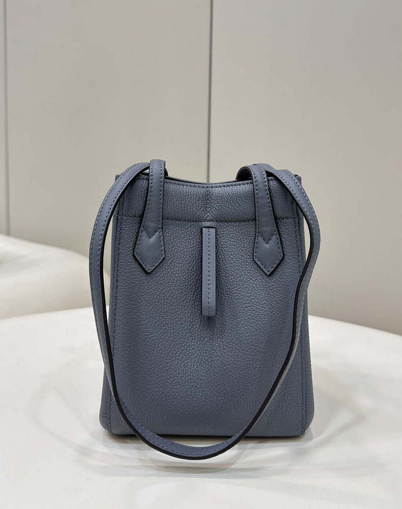 Fendi Mini Origami 8BS083 gray blue leather mini bag that can be transformed 8626As