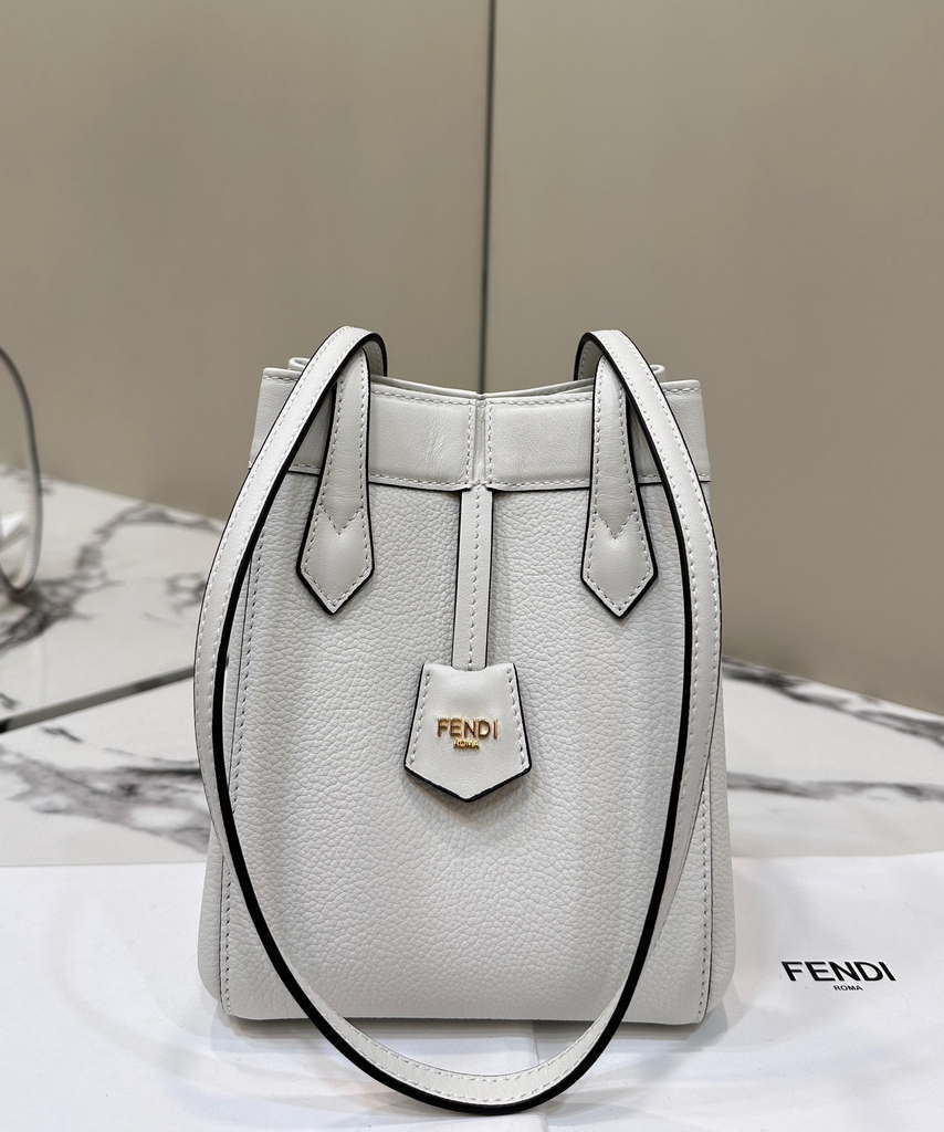 Fendi Mini Origami 8BS083 White leather mini bag that can be transformed 8626As