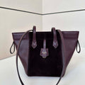 Fendi Mini Origami 8BS083 Wine Red and Black leather mini bag that can be transformed 8626As - Default Title - View 1