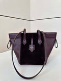 Fendi Mini Origami 8BS083 Wine Red and Black leather mini bag that can be transformed 8626As