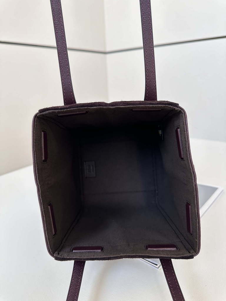 Fendi Mini Origami 8BS083 Wine Red and Black leather mini bag that can be transformed 8626As