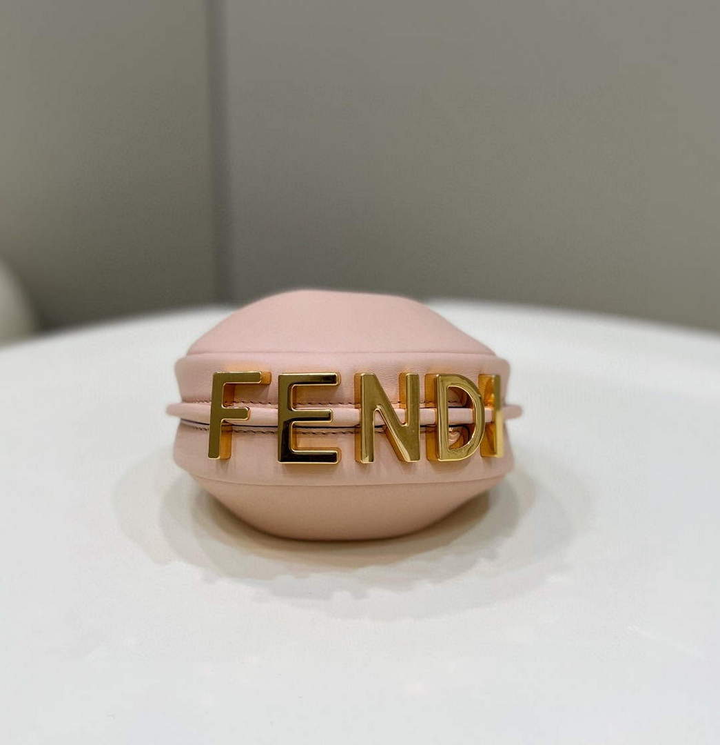 Fendi Nano Fendigraphy Black Leather Charm 7AS089 Pink - Default Title - View 5