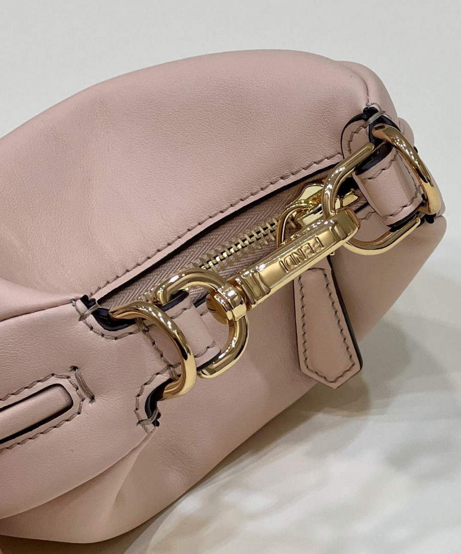 Fendi Nano Fendigraphy Black Leather Charm 7AS089 Pink