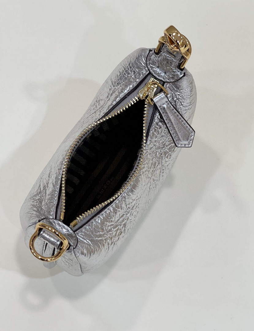 Fendi Nano Fendigraphy Black Leather Charm 7AS089 Silver