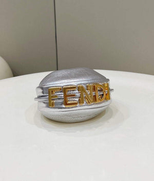 Fendi Nano Fendigraphy Black Leather Charm 7AS089 Silver - Default Title - View 9