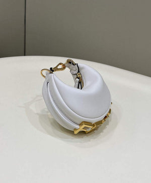 Fendi Nano Fendigraphy Black Leather Charm 7AS089 White - Default Title - View 4