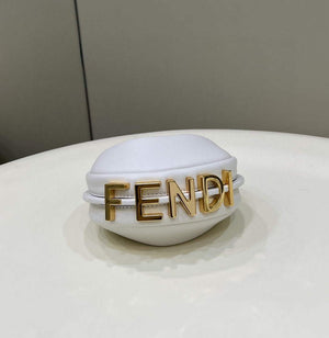 Fendi Nano Fendigraphy Black Leather Charm 7AS089 White - Default Title - View 9