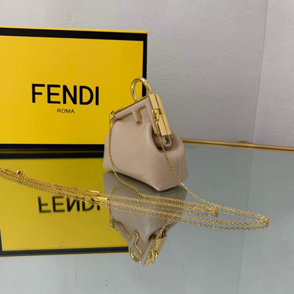 Fendi Nano First Charm Shoulder Bag 7AS051 Light Pink